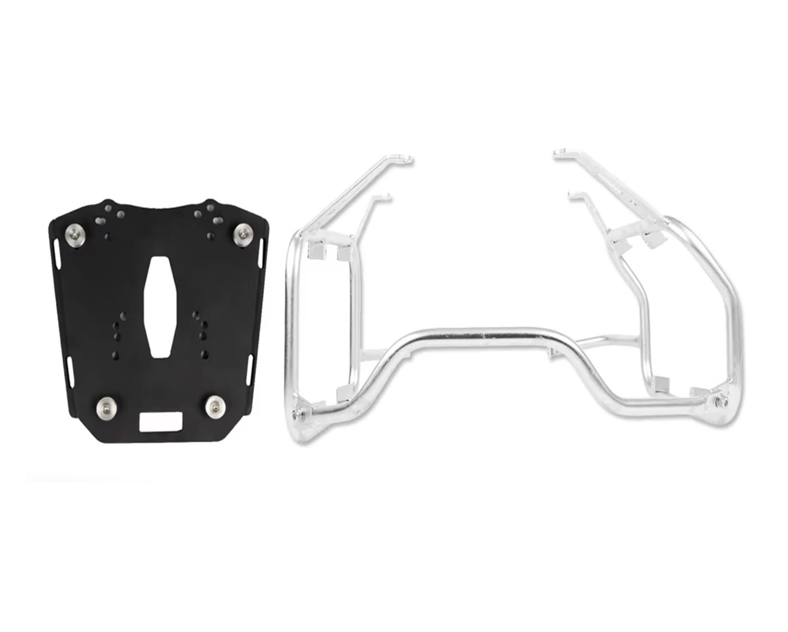 Gepäckträger Motorrad-Edelstahl-Kofferträger Topcase-Tablett, Seitliche Gepäckboxen Satteltaschenhalterung Für VOGE 900DS 900DSX 2024 Motorrad Hinten Gepäck(Silver 1 Set) von Tjxtixle