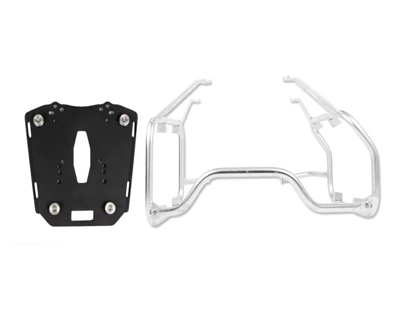 Gepäckträger Motorrad-Edelstahl-Kofferträger Topcase-Tablett, Seitliche Gepäckboxen Satteltaschenhalterung Für VOGE 900DS 900DSX 2024 Motorrad Hinten Gepäck(Silver 1 Set) von Tjxtixle