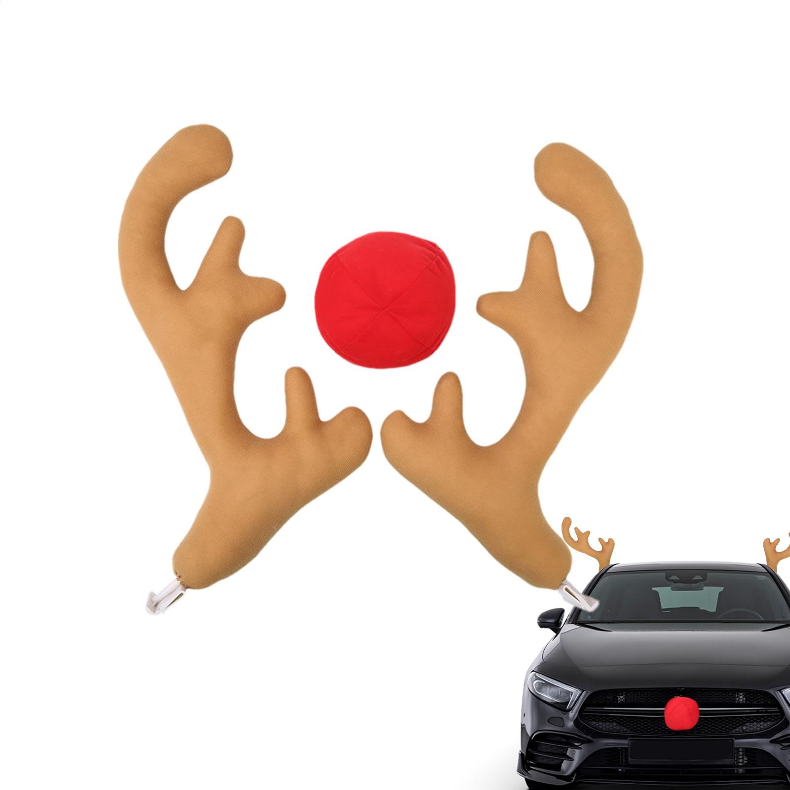 1 Sets Rentier-Auto-Weihnachtsdekoration – Auto-Rentier-Geweih | Weihnachtsautodekoration Autogeweih und Nase | Wetterfestes Deer Red Nose Autozubehör | Autodekorationen für Autofenster Rentier 1 Sets Rentier-Auto-Weihnachtsdekoration – Auto-Rentier-Geweih | Weihnachtsautodekoration Autogeweih und Nase | Wetterfestes Deer Red Nose Autozubehör | Autodekorationen für Autofenster Rentier von Tktouci