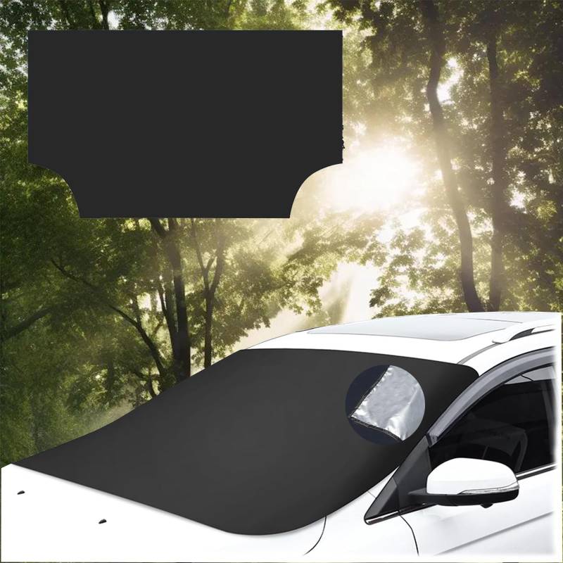 Tkxjry Auto Abdeckung für die Frontscheibe,210 * 145 * 125 cm Magnetische Windschutzscheibenabdeckung,Kfz Outdoor Abdeckplane für Sommer & Winter,6 Magnet Faltbar mit UV Shutz gegen Sonne,Schnee,Staub von Tkxjry
