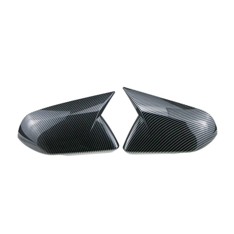 Auto Spiegelkappen Für Ford Für Mustang 2015-2024 Spiegelkappen Paar Auto Seitenflügel Rückspiegelabdeckung Spiegelkappe(F with light-Carbon) von Tkxvcejv