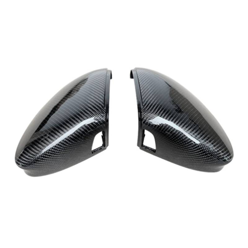 Auto Spiegelkappen Für VW Für Golf 8 MK8 2020 2021 Rückspiegel Fall Abdeckung Carbon Look Helle Schwarze Abdeckungen Spiegelkappe(With lane change A) von Tkxvcejv