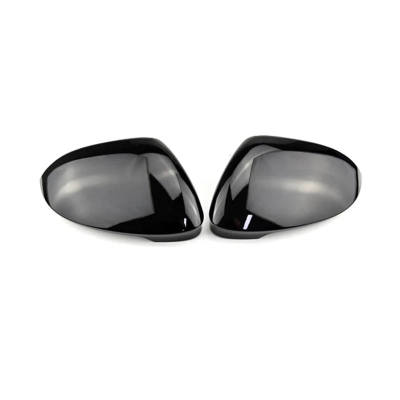 Auto Spiegelkappen Für VW Für Golf 8 MK8 2020-2022 Auto Ersatz Rückspiegel Seite Spiegel Abdeckung Flügel Kappe Spiegelkappe(No Hole Black) von Tkxvcejv
