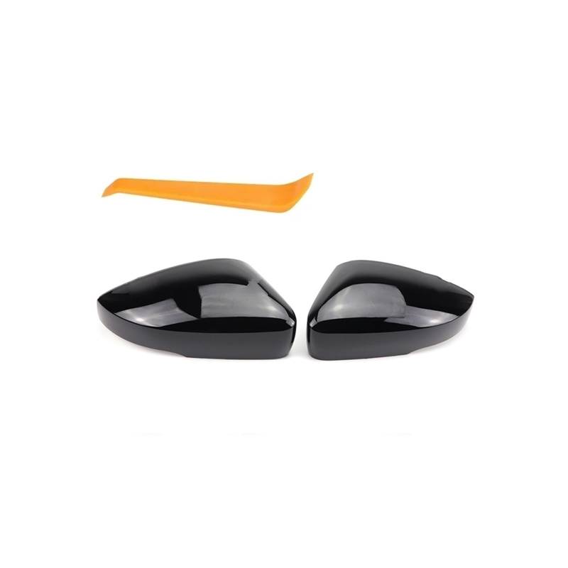 Auto Spiegelkappen Für VW Für Polo MK5 5 6R 6C 2009-2017 Rückspiegel Seitenspiegel Abdeckkappen Shell-Ersatz Spiegelkappe(Schwarz) von Tkxvcejv