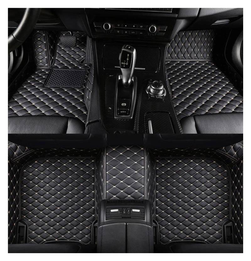 Fussmatten Auto Für Alle -Modelle 5er-Reihe E34 E39 E60 E61 F10 F11 F07 6er-Reihe GT F12 F13 F06 640 Innenausstattung Auto-Fußmatten Autoteppiche(Black beige,RHD) von Tkxvcejv