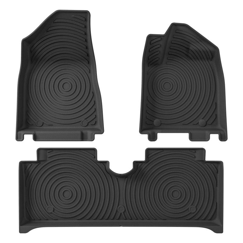 Fussmatten Auto Für BYD Für Dolphin 3D Auto Fußmatten Cargo-Liner Kofferraumpolster Fußmatte Geruchlos Tablett Set SCHWARZ Autoteppiche(RHD 3PCS) von Tkxvcejv