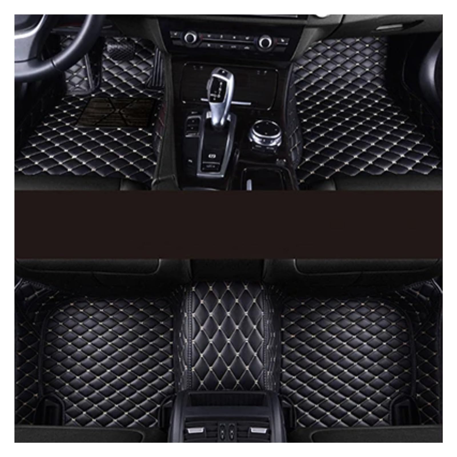 Fussmatten Auto Für Benz EC Für SLK G Für GLS Für GLC Für GLA Für GLE GL Für CLA ML Für GLK Für CLS Für CLK Für Vito Für Viano Auto-Fußmatten Autoteppiche(Black beige) von Tkxvcejv