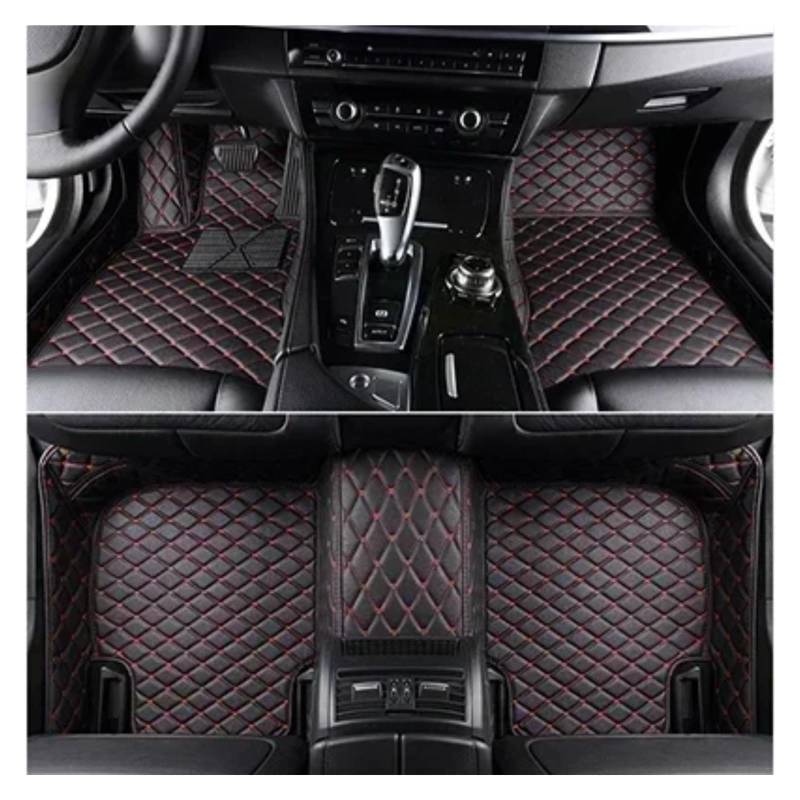 Fussmatten Auto Für Benz Für SLK Klasse R172 2010-2016 Innendetails Zubehör Teppich Benutzerdefinierte 3D Volle Abdeckung Auto Fußmatten Autoteppiche(Black Red) von Tkxvcejv