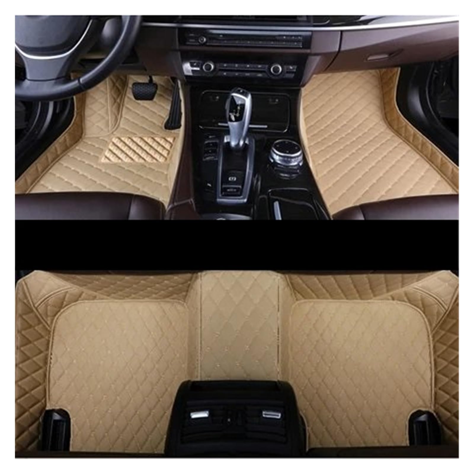 Fussmatten Auto Für Benz W201 W202 W203 W204 W205 Für AMG C43 C63 C160 C180 C200 C220 C300 C350 Auto-Styling-Bodenteppiche Auto-Bodenmatte Autoteppiche(Beige) von Tkxvcejv