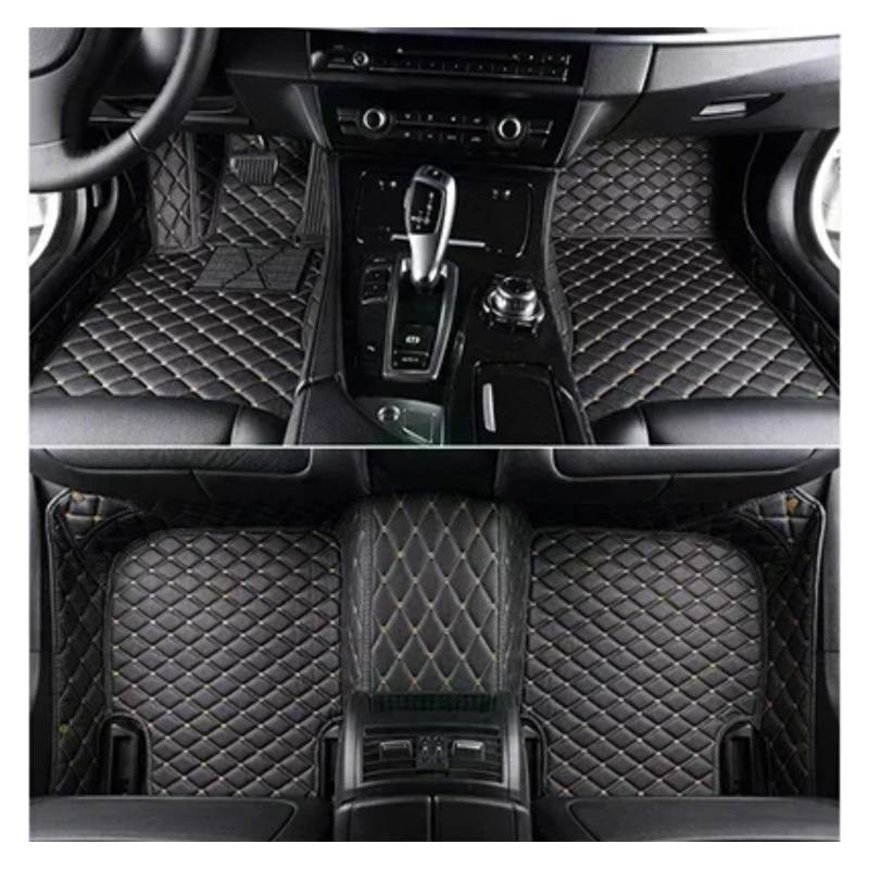 Fussmatten Auto Für Ford Für Edge 2015-2019 Innendetails Autozubehör Benutzerdefinierte 3D-Volldeckung Auto-Fußmatten Autoteppiche(Black Beige) von Tkxvcejv