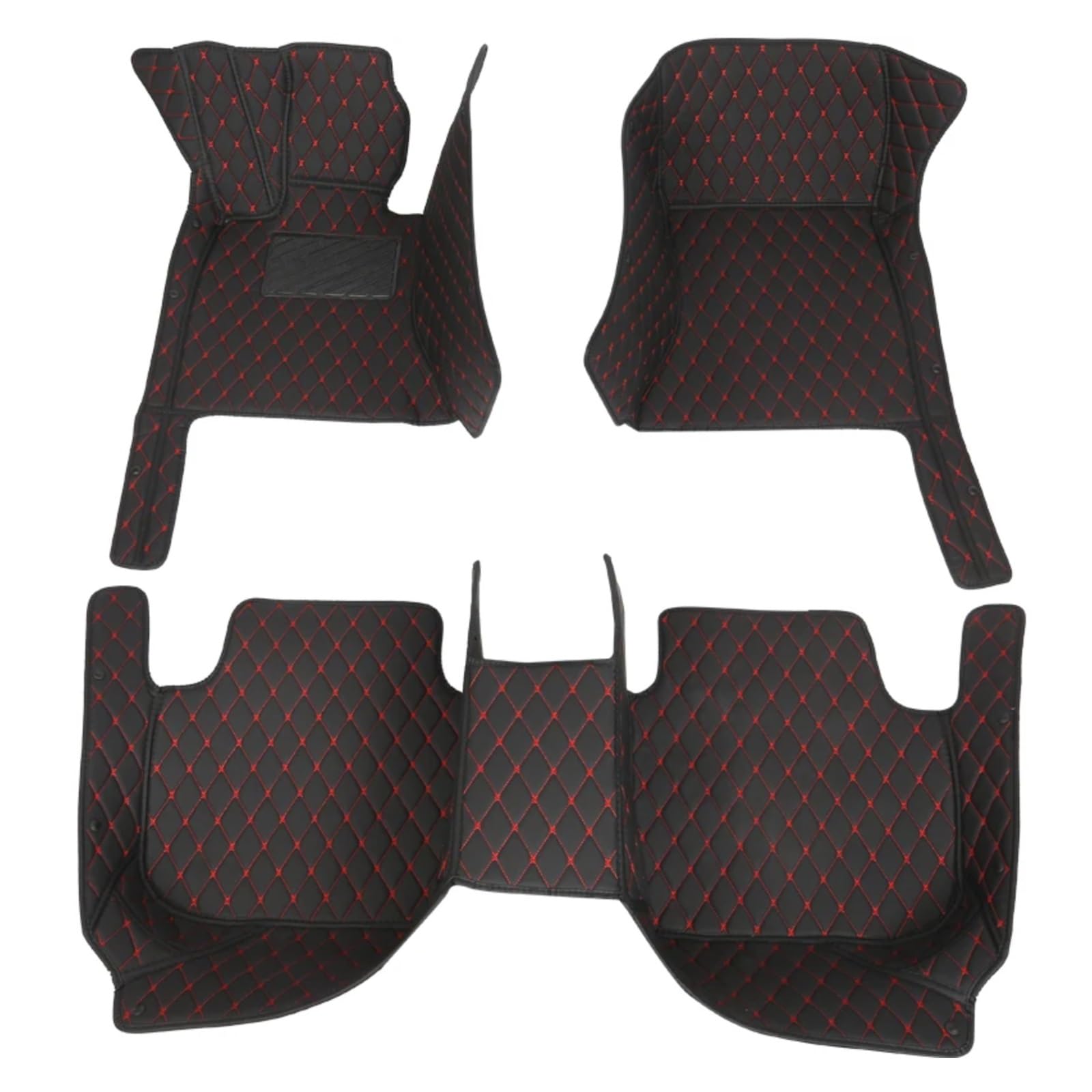 Fussmatten Auto Für Für Outlander 2013 2014 2015 2016 5-Sitzer-Teppiche Fußpolster Maßgefertigte Auto-Fußmatten Aus Leder Autoteppiche(Black Red) von Tkxvcejv