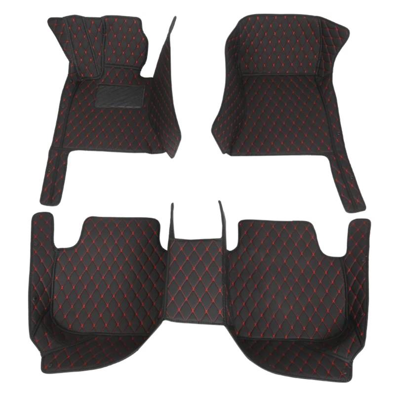 Fussmatten Auto Für Für Outlander 2013 2014 2015 2016 5-Sitzer-Teppiche Fußpolster Maßgefertigte Auto-Fußmatten Aus Leder Autoteppiche(Black Red) von Tkxvcejv