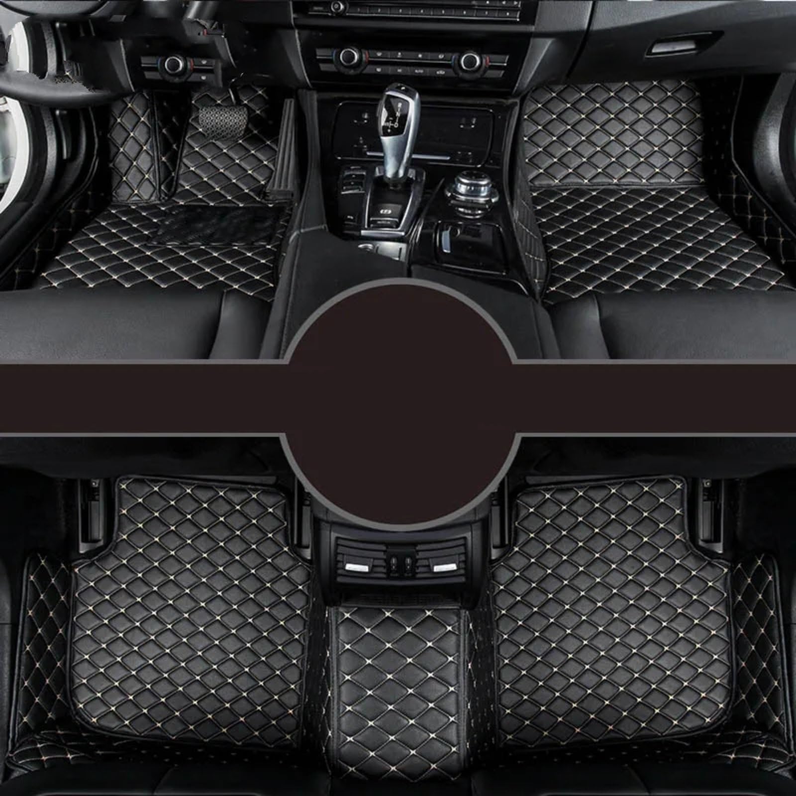 Fussmatten Auto Für HAVAL XY H8 H9 M2 M4 Auto Teppiche Fuß Coche Zubehör Custom Car Fußmatten Autoteppiche(Black Beige,XY) von Tkxvcejv