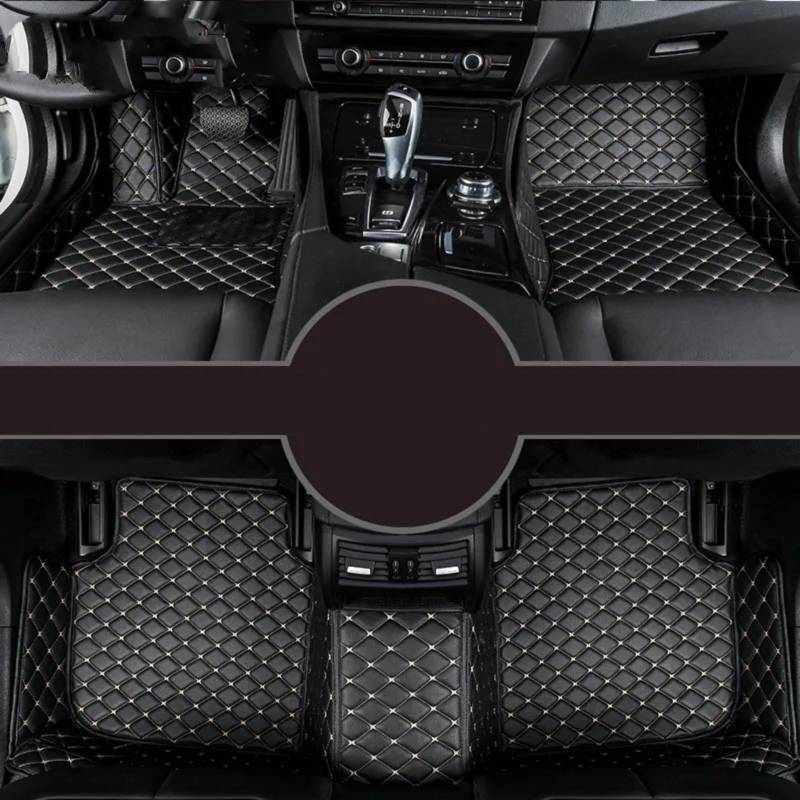Fussmatten Auto Für HAVAL XY H8 H9 M2 M4 Auto Teppiche Fuß Coche Zubehör Custom Car Fußmatten Autoteppiche(Black Beige,XY) von Tkxvcejv