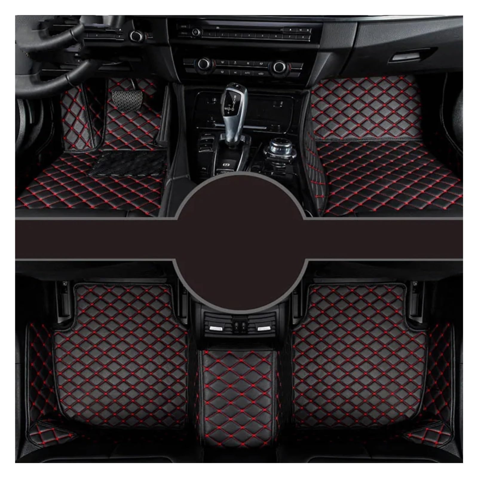 Fussmatten Auto Für HAVAL XY H8 H9 M2 M4 Auto Teppiche Fuß Coche Zubehör Custom Car Fußmatten Autoteppiche(Black Red,M2) von Tkxvcejv