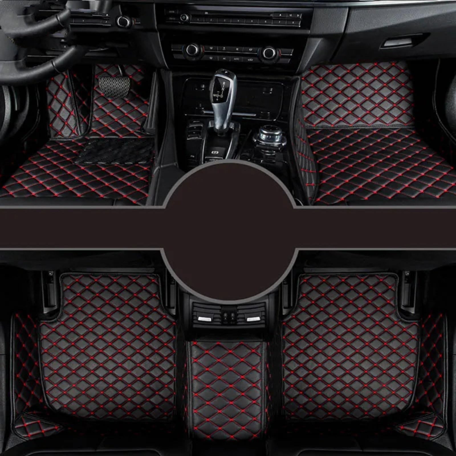 Fussmatten Auto Für HAVAL XY H8 H9 M2 M4 Auto Teppiche Fuß Coche Zubehör Custom Car Fußmatten Autoteppiche(Black Red,M4) von Tkxvcejv