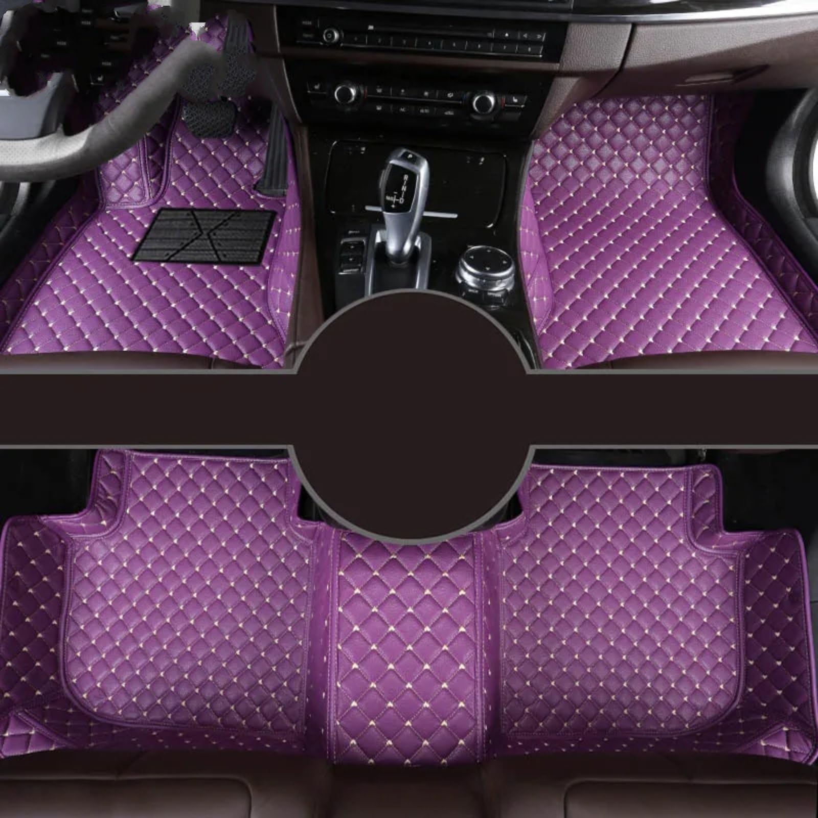 Fussmatten Auto Für HAVAL XY H8 H9 M2 M4 Auto Teppiche Fuß Coche Zubehör Custom Car Fußmatten Autoteppiche(Purple,M4) von Tkxvcejv