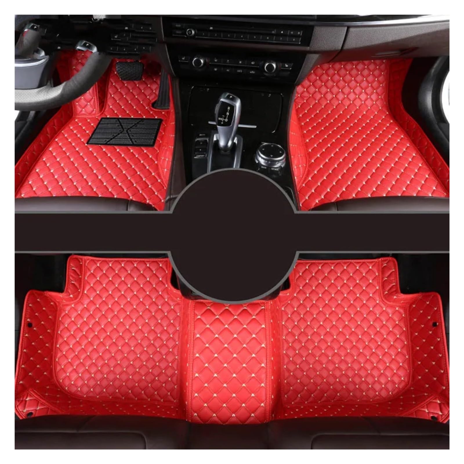 Fussmatten Auto Für HAVAL XY H8 H9 M2 M4 Auto Teppiche Fuß Coche Zubehör Custom Car Fußmatten Autoteppiche(Red,H9) von Tkxvcejv