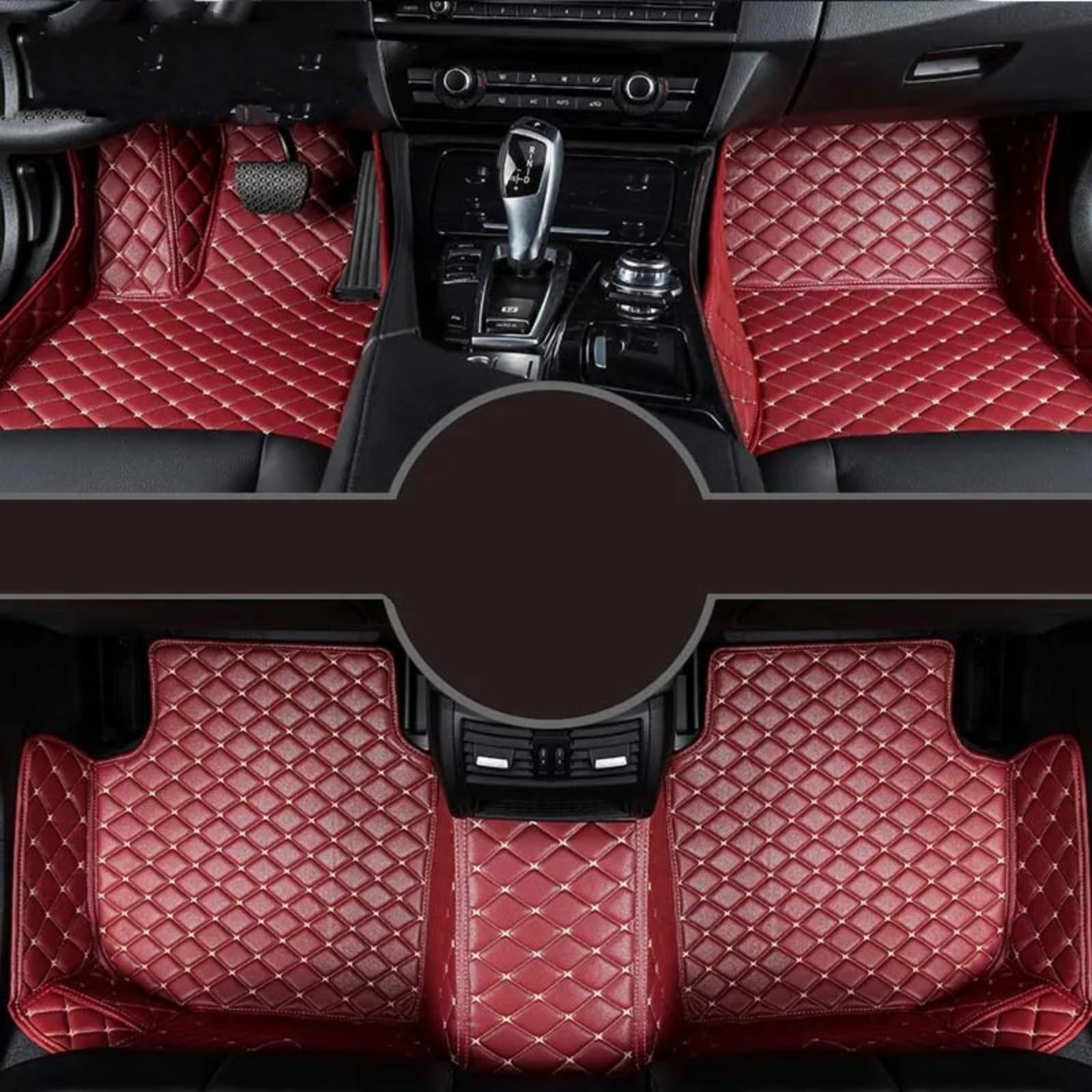 Fussmatten Auto Für HAVAL XY H8 H9 M2 M4 Auto Teppiche Fuß Coche Zubehör Custom Car Fußmatten Autoteppiche(Wine red,M4) von Tkxvcejv