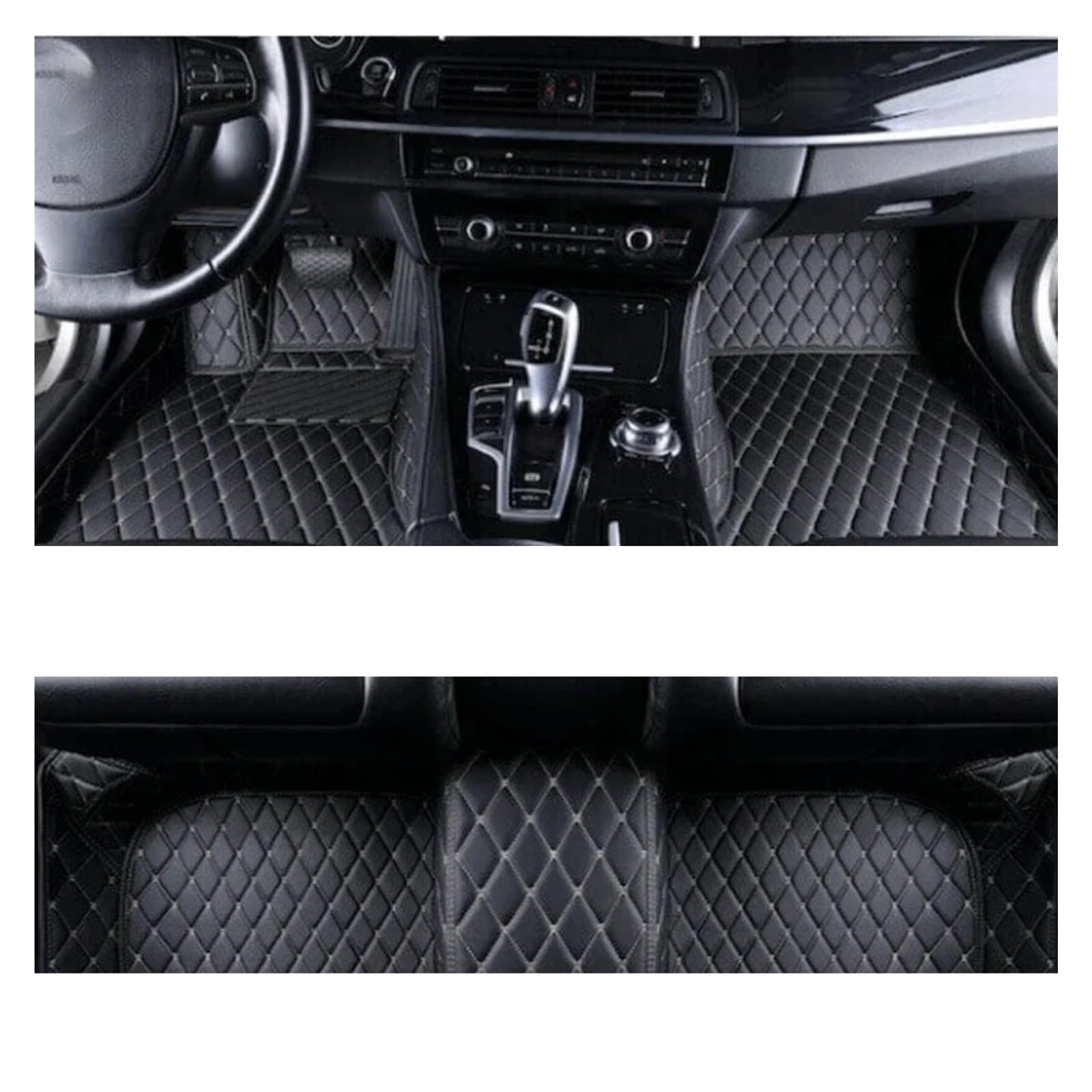 Fussmatten Auto Für Hyundai Für Grandeur Für Azera HG 2012 2013 2014 2015 2016 2017 wasserdichte Pad Matten Fuß Abdeckungen Auto Boden Matte Autoteppiche(Black Biege 1set,Rechtslenker) von Tkxvcejv