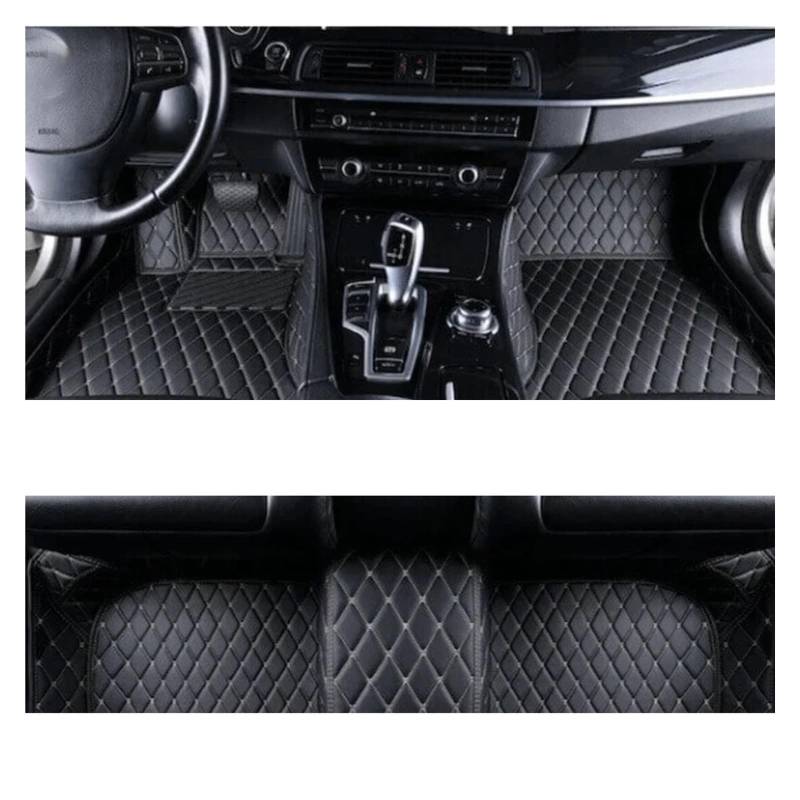 Fussmatten Auto Für Hyundai Für Grandeur Für Azera HG 2012 2013 2014 2015 2016 2017 wasserdichte Pad Matten Fuß Abdeckungen Auto Boden Matte Autoteppiche(Black Biege 1set,Rechtslenker) von Tkxvcejv