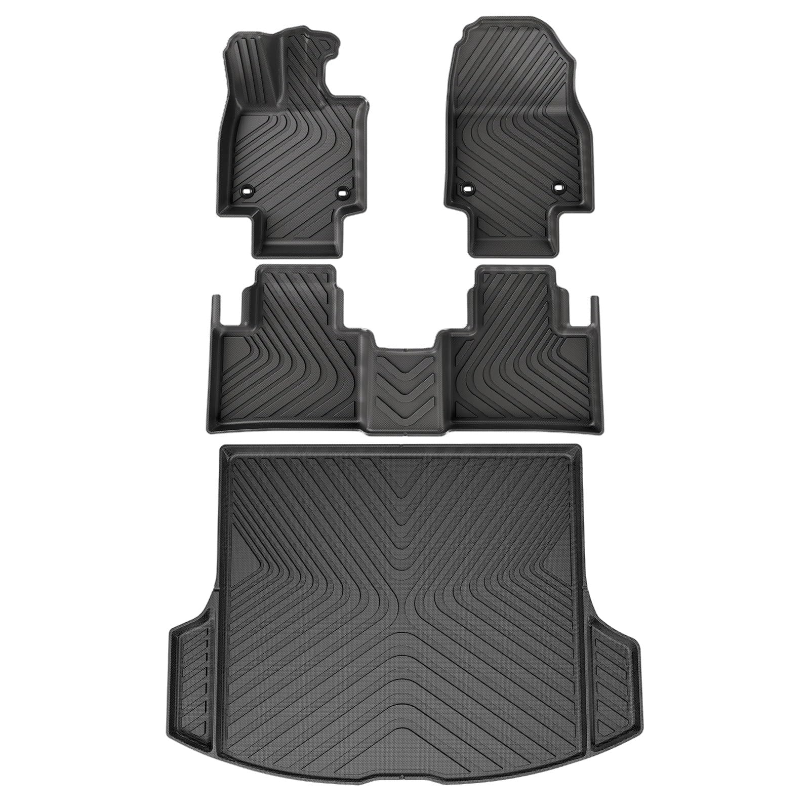 Fussmatten Auto Für Lexus RX 2023 2024 3D Auto Fußmatten Cargo Liner Trunk/Rückenlehne Pad Wasserdicht Links Ruder Autoteppiche(23RX 4PCS) von Tkxvcejv