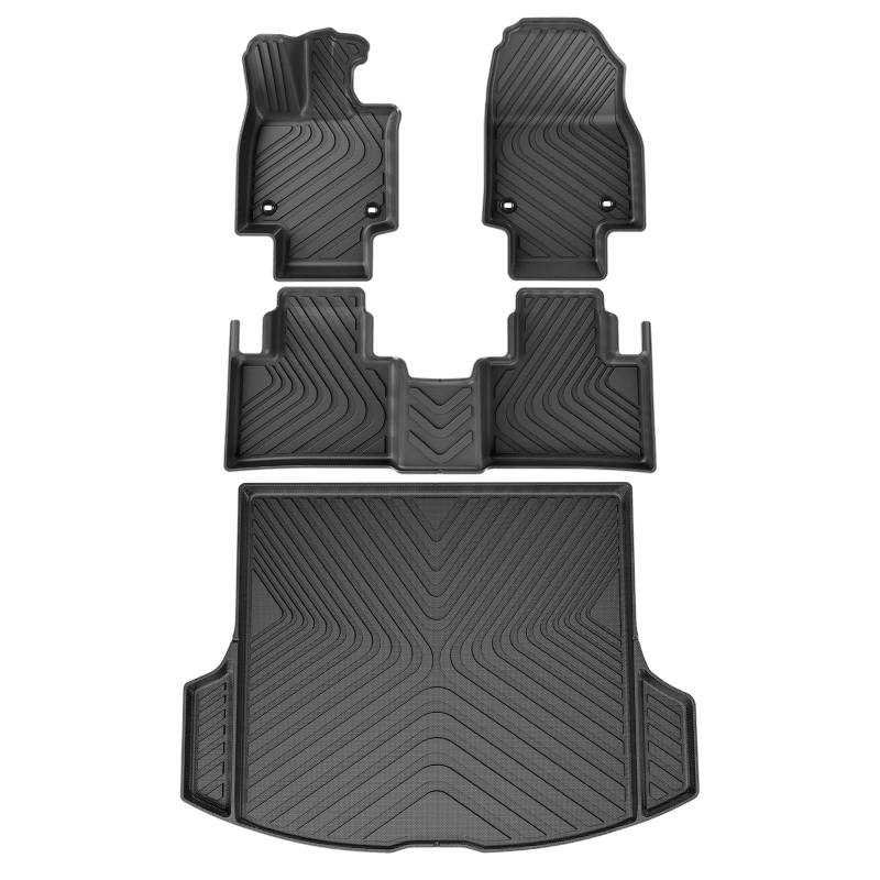 Fussmatten Auto Für Lexus RX 2023 2024 3D Auto Fußmatten Cargo Liner Trunk/Rückenlehne Pad Wasserdicht Links Ruder Autoteppiche(23RX 4PCS) von Tkxvcejv