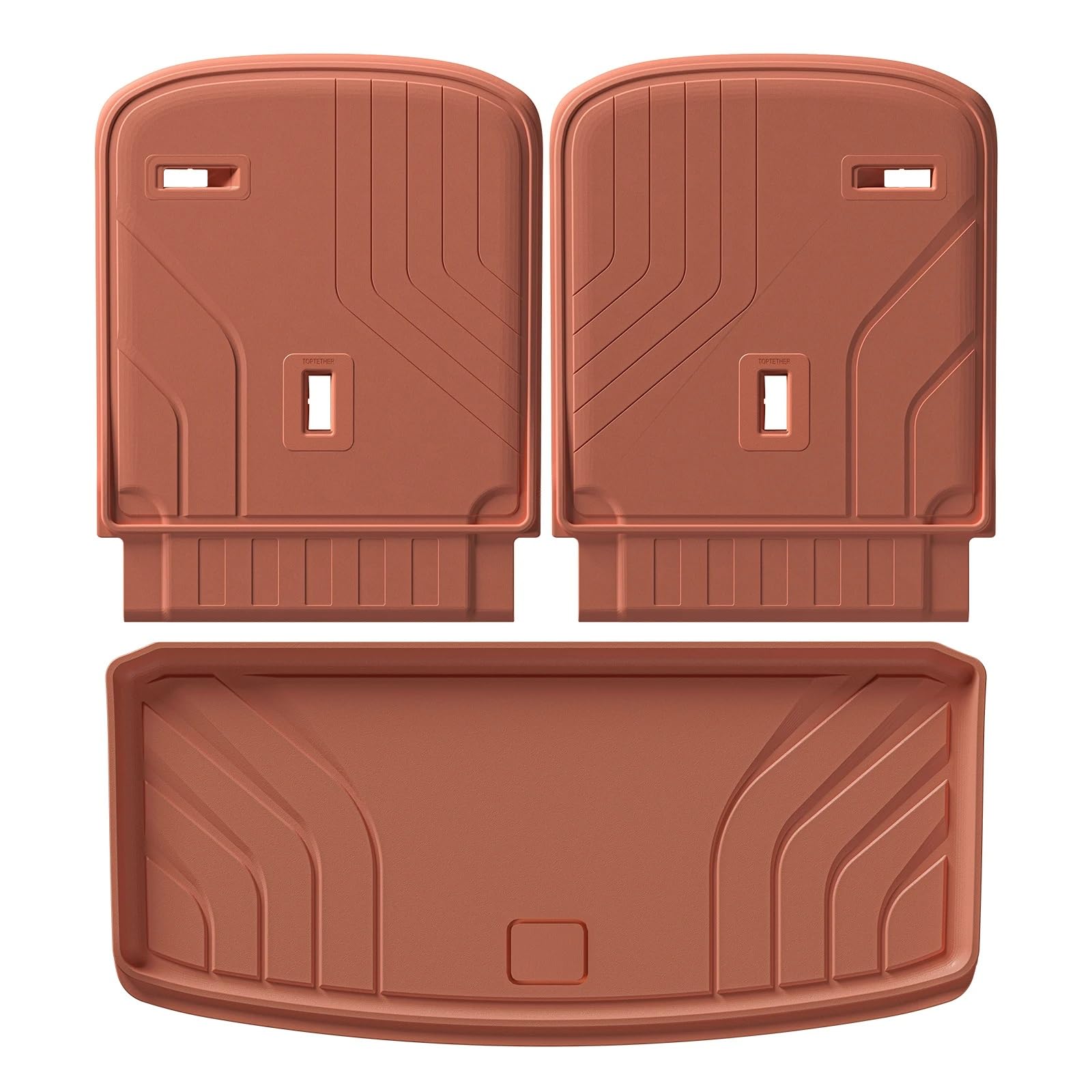 Fussmatten Auto Für Lixiang Li L9 3D Auto Fußmatten Kofferraumpolster Fußmatte Geruchlos Tablett Wasserdicht Zubehör Orange Farbe Autoteppiche(Trunk 2pcs) von Tkxvcejv