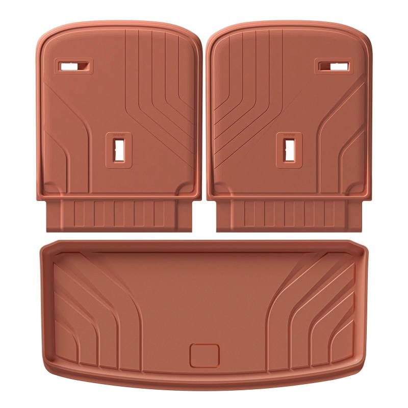 Fussmatten Auto Für Lixiang Li L9 3D Auto Fußmatten Kofferraumpolster Fußmatte Geruchlos Tablett Wasserdicht Zubehör Orange Farbe Autoteppiche(Trunk 2pcs) von Tkxvcejv