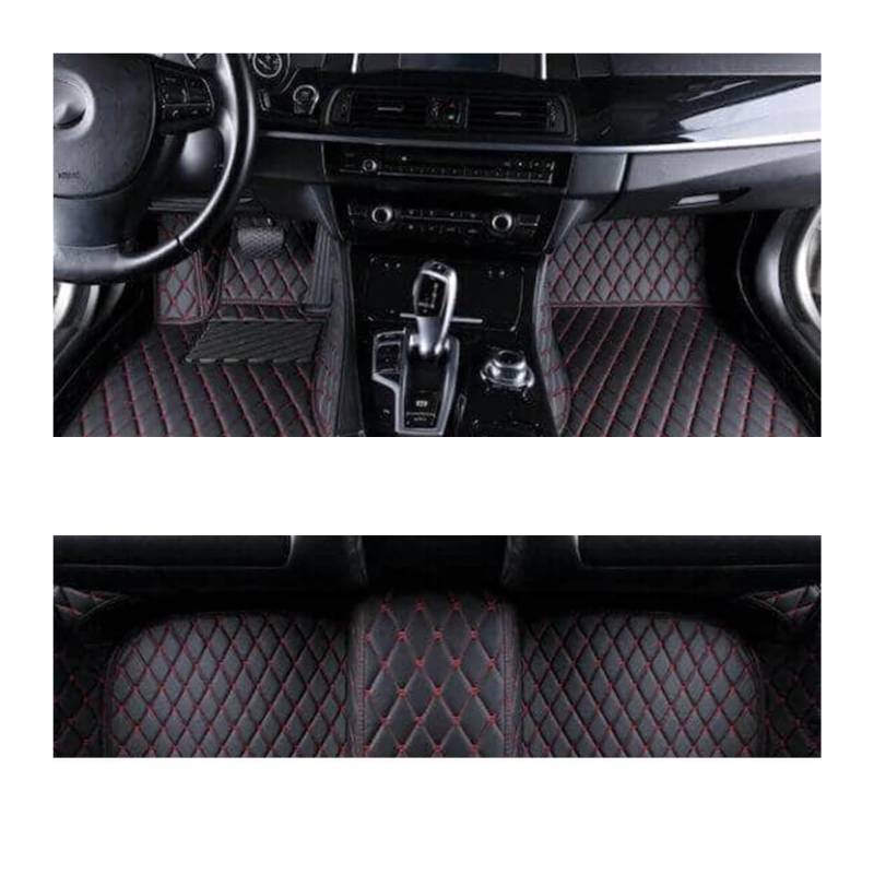 Fussmatten Auto Für Megan 3 2008~2014 Auto-Innenausstattung Lederteppiche Teppiche Fußpolster Auto-Fußmatten Autoteppiche(Black red 1set,Rechtslenker) von Tkxvcejv