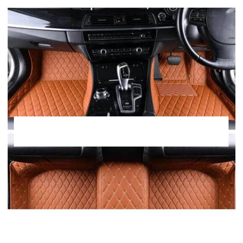 Fussmatten Auto Für Q7 4L MK1 2005~2015 Lederteppich Anti-Schmutz Haltbarer Automattensatz Innenausstattung Auto-Fußmatten Autoteppiche(RHD BROWN1) von Tkxvcejv