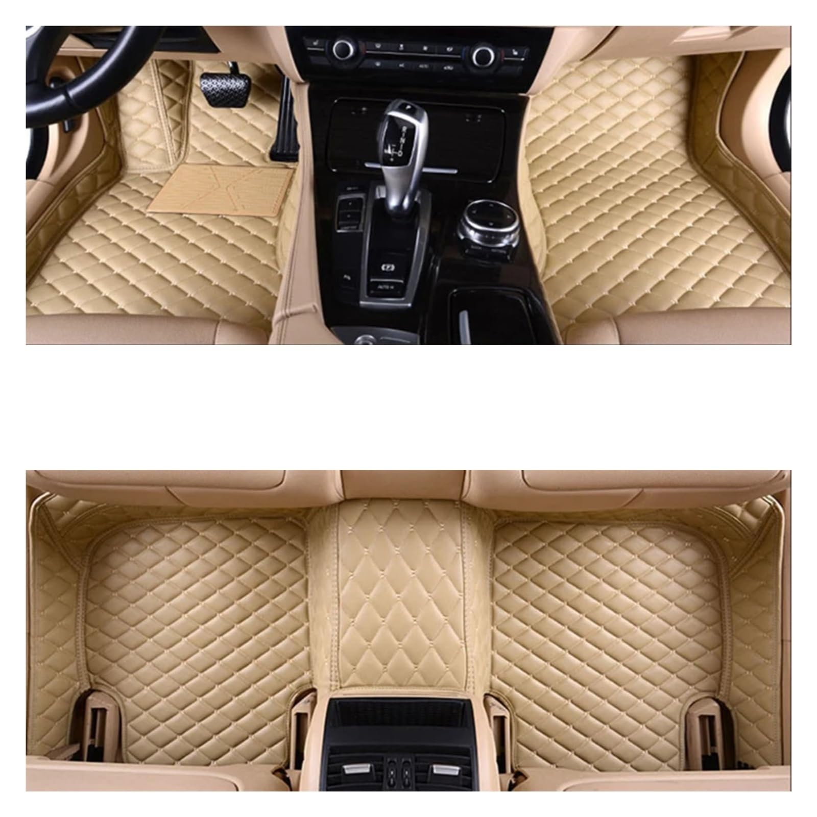Fussmatten Auto Für SEAT Für Ateca Für Arona Für Ibiza Für Leon Für Toledo Für Exeo Vollständige Surround-Fußmatte Für Autos Autoteppiche(Beige) von Tkxvcejv