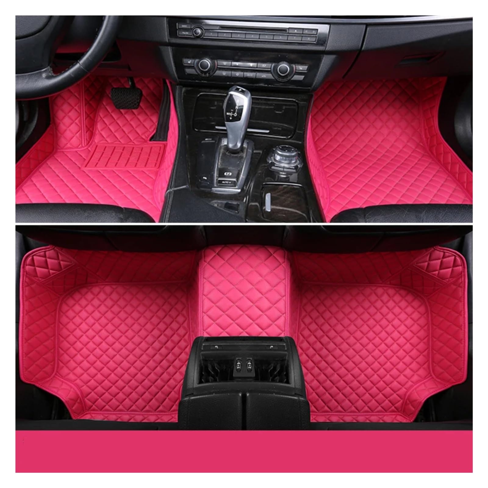 Fussmatten Auto Für SEAT Für Ateca Für Arona Für Ibiza Für Leon Für Toledo Für Exeo Vollständige Surround-Fußmatte Für Autos Autoteppiche(Rose Red) von Tkxvcejv