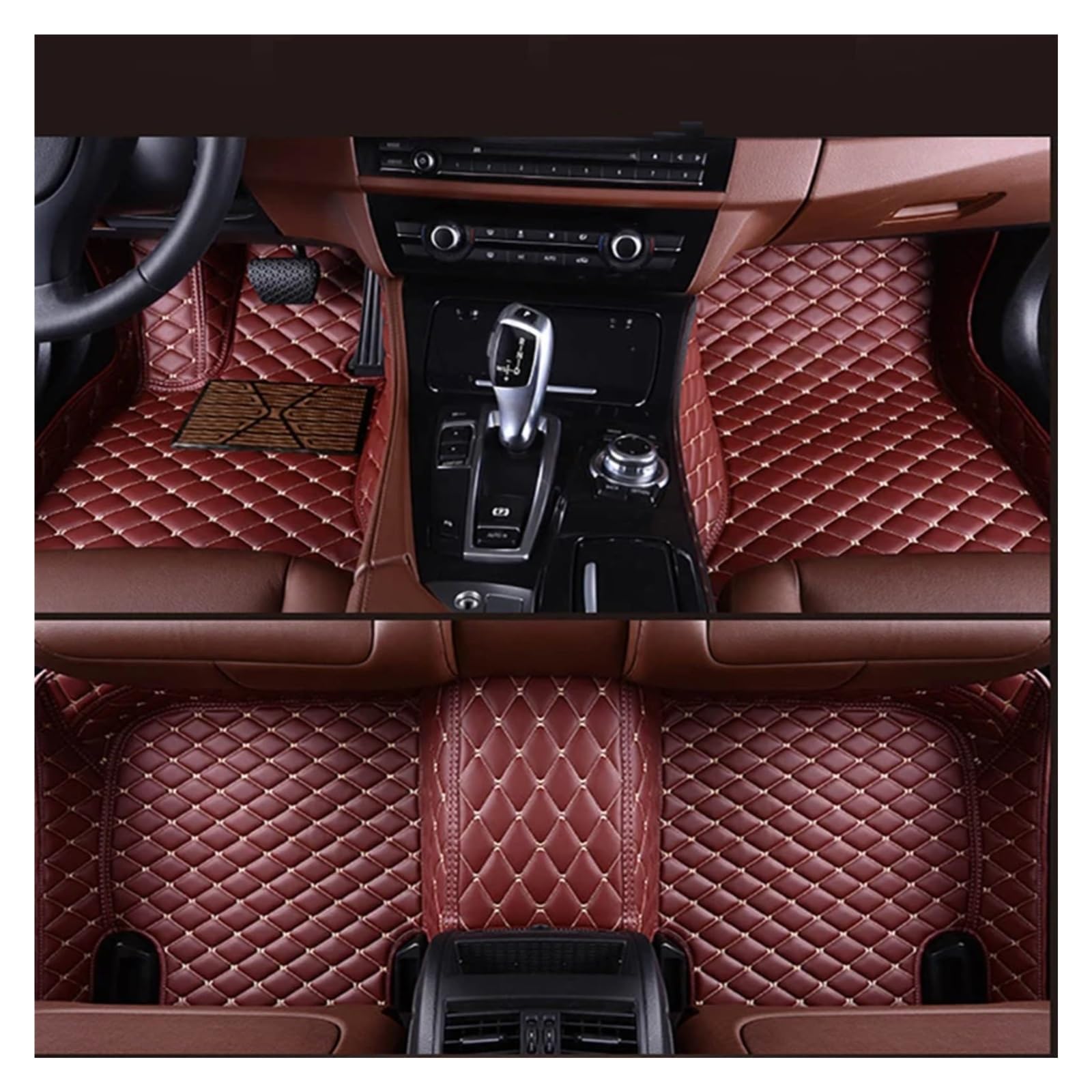 Fussmatten Auto Für SEAT Für Ateca Für Arona Für Ibiza Für Leon Für Toledo Für Exeo Vollständige Surround-Fußmatte Für Autos Autoteppiche(Wine Red) von Tkxvcejv