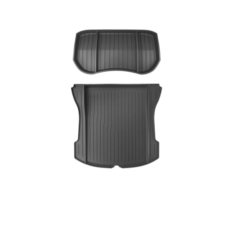 Fussmatten Auto Für Tesla Für Modell 3 Für Modell Y Bodenmatte Fußpolster Automodifikation Vordere Und Hintere Kofferraummatte Autoteppiche(M3 Trunk pad 2pcs) von Tkxvcejv