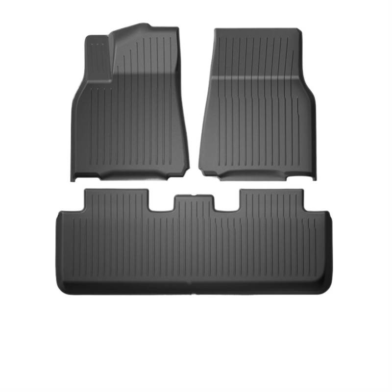 Fussmatten Auto Für Tesla Für Modell 3 Für Modell Y Bodenmatte Fußpolster Automodifikation Vordere Und Hintere Kofferraummatte Autoteppiche(My Foot pad 3pcs) von Tkxvcejv