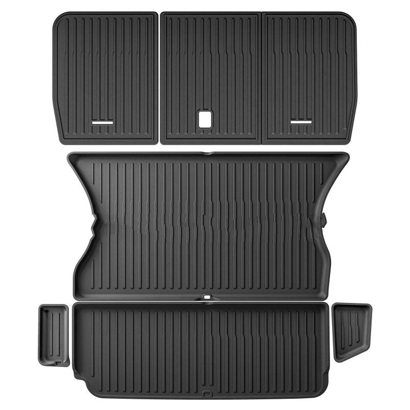 Fussmatten Auto Für Tesla Für Modell X 2024 5/6/7Seat 3D Auto Fußmatten Cargo Liner Trunk Pad Wasserdicht Schützende Linke Ruder Autoteppiche(5seats 6PCS) von Tkxvcejv
