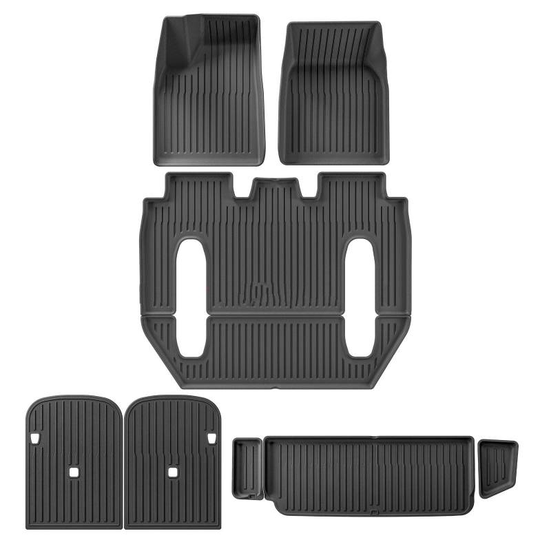Fussmatten Auto Für Tesla Für Modell X 2024 5/6/7Seat 3D Auto Fußmatten Cargo Liner Trunk Pad Wasserdicht Schützende Linke Ruder Autoteppiche(6seats 8PCS) von Tkxvcejv