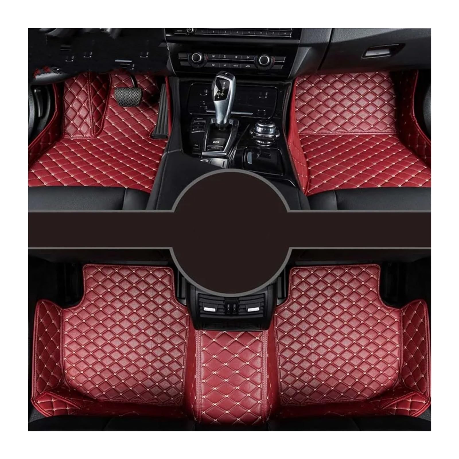 Fussmatten Auto Für Tesla Für Modell X Auto Teppiche Fuß Coche Zubehör Custom Car Fußmatten Autoteppiche(Wine red,6Seats Model) von Tkxvcejv