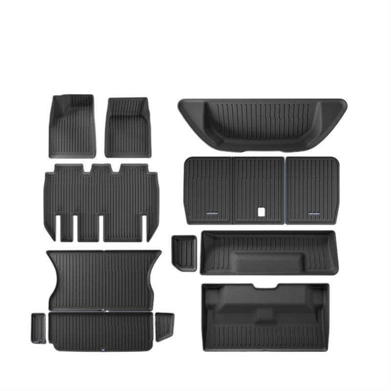 Fussmatten Auto Für Tesla für Modell X 2023 2024 3D Auto Fußmatten Cargo Liner Trunk Pad Wasserdicht Schutz Links Ruder Autoteppiche(6PCS) von Tkxvcejv