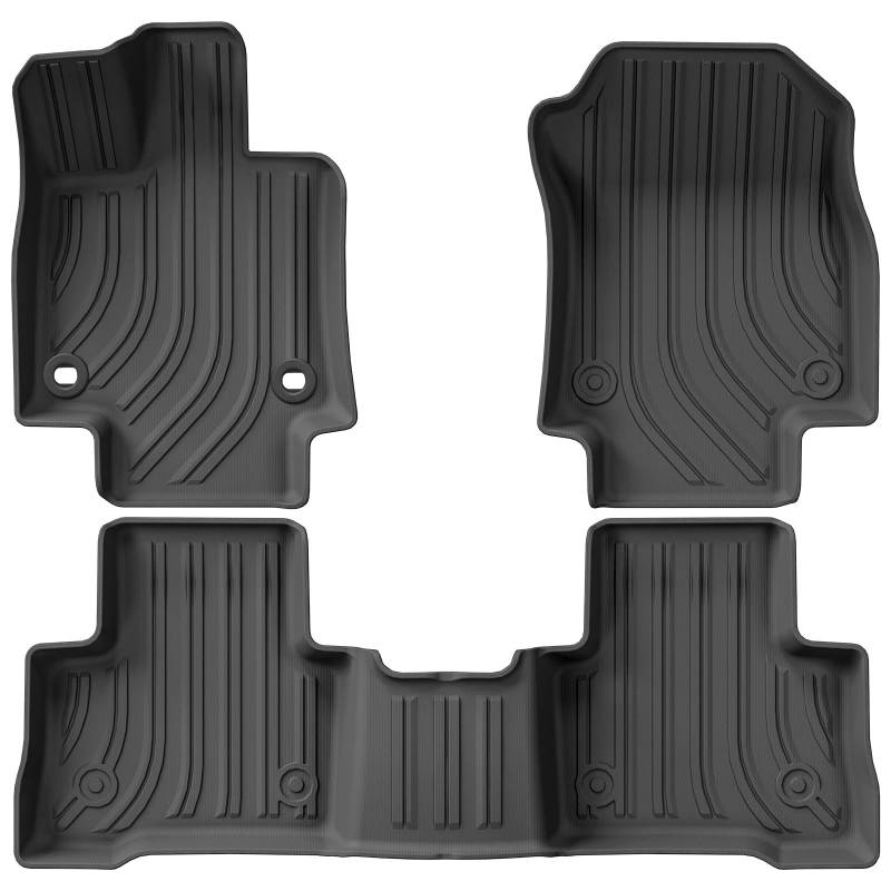 Fussmatten Auto Für Toyota Für Venza Für Harrier 80 2021-2024 3D Auto Fußmatten Cargo Liner Kofferraum/Rückenlehne Pad Wasserdichtes Linkes Ruder Autoteppiche(LHD 3PCS) von Tkxvcejv