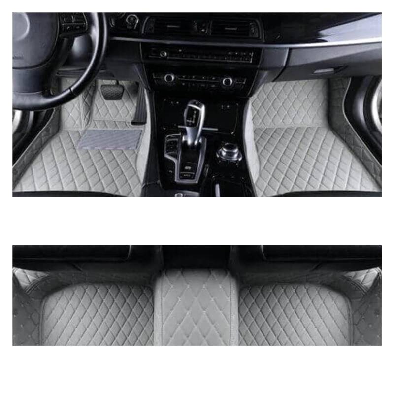 Fussmatten Auto Für VW Für Touareg 2019-2023 2011-2018 Innenausstattung Leder Benutzerdefinierte 3D Auto Fußmatten Autoteppiche(Grey 1set P,Linkslenker) von Tkxvcejv