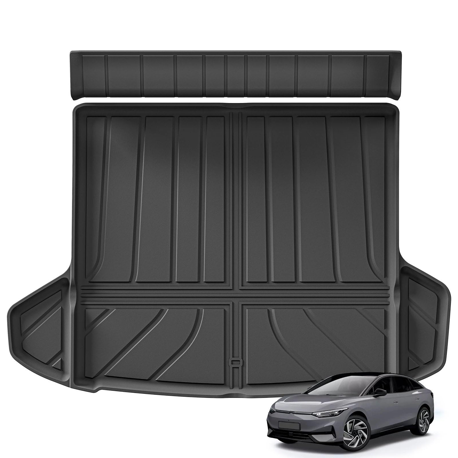 Fussmatten Auto Für VW ID.7 ID7 3D Auto Fußmatten Cargo Liner Trunk/Rückenlehne Pad Wasserdicht Links Ruder Autoteppiche(Trunk 1PCS) von Tkxvcejv