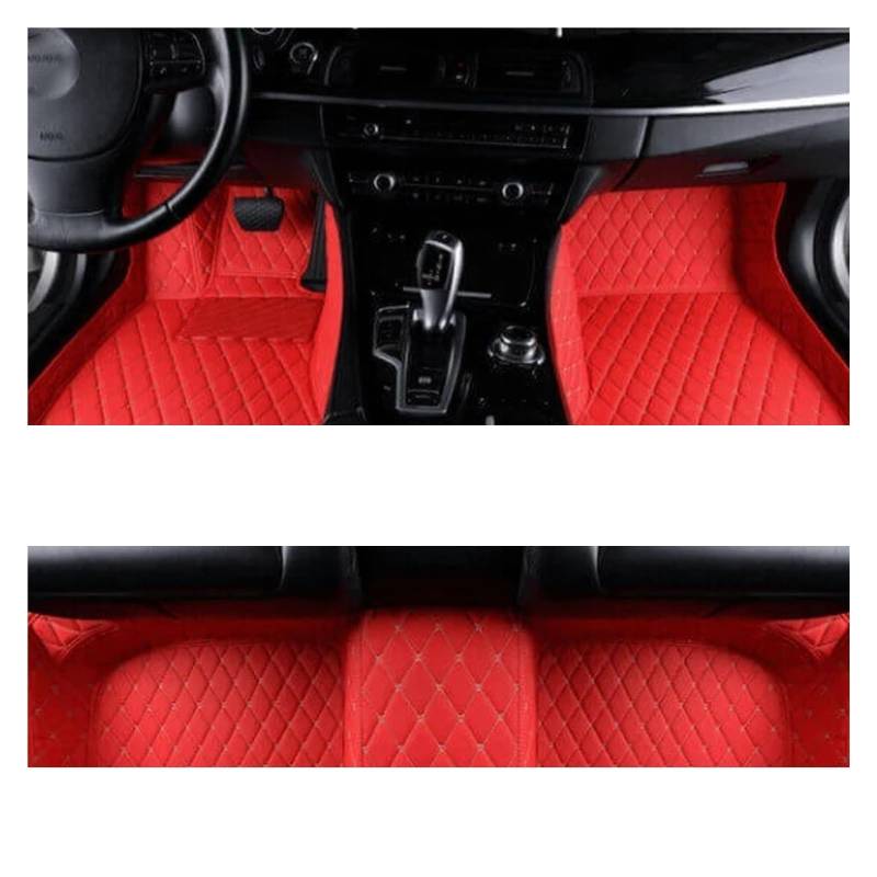 Fussmatten Auto Für X3 E83 2003-2010 F25 2011-2017 G01 2018-2023 Innenausstattung Leder Benutzerdefinierte 3D-Auto-Fußmatten Autoteppiche(Red 1set Q,G01 2018-2023) von Tkxvcejv