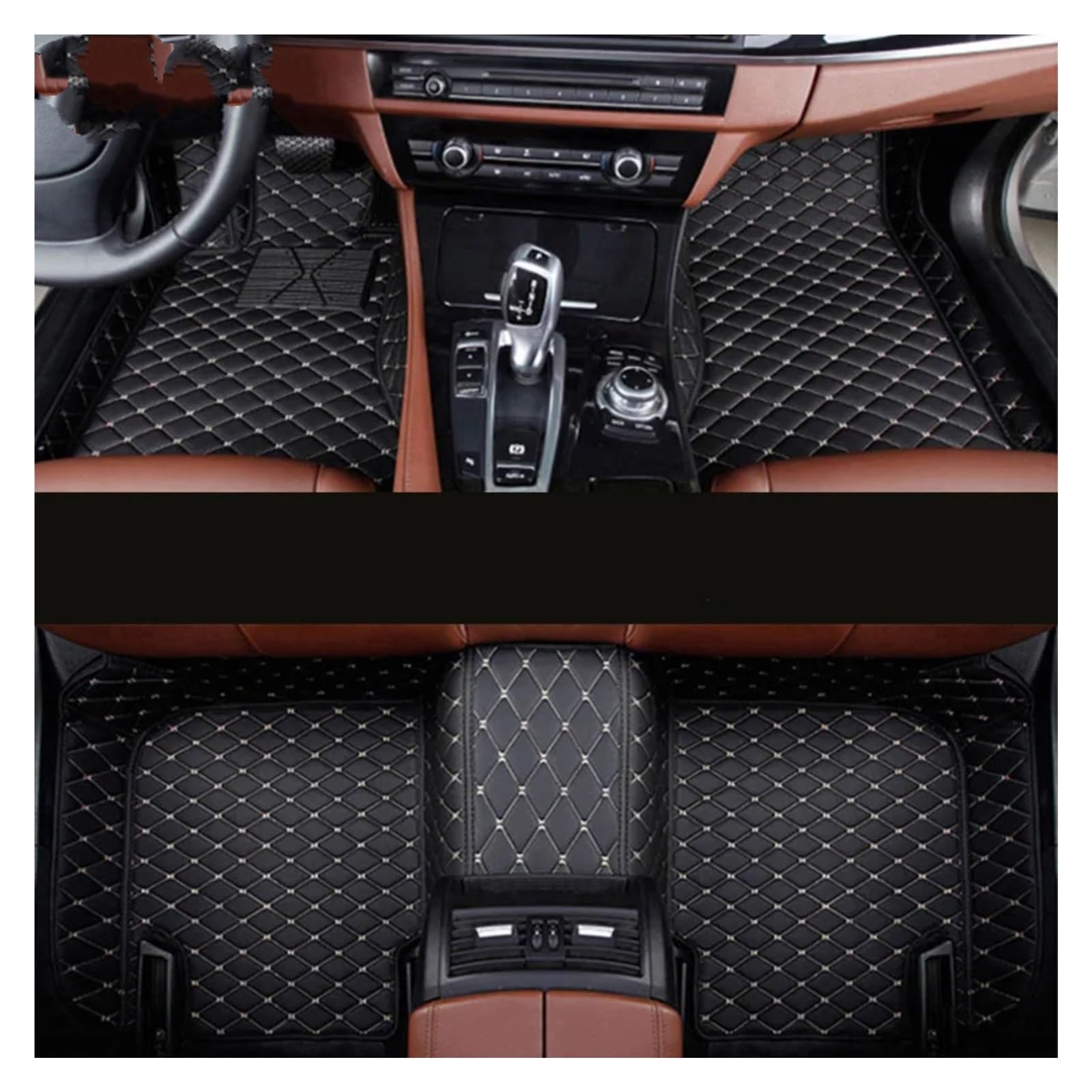 Fussmatten Auto Für X3 E83 F25 G01 F97 Auto Teppiche Fuß Coche Zubehör Custom Car Fußmatten Autoteppiche(Black beige,2011-2017 F25) von Tkxvcejv
