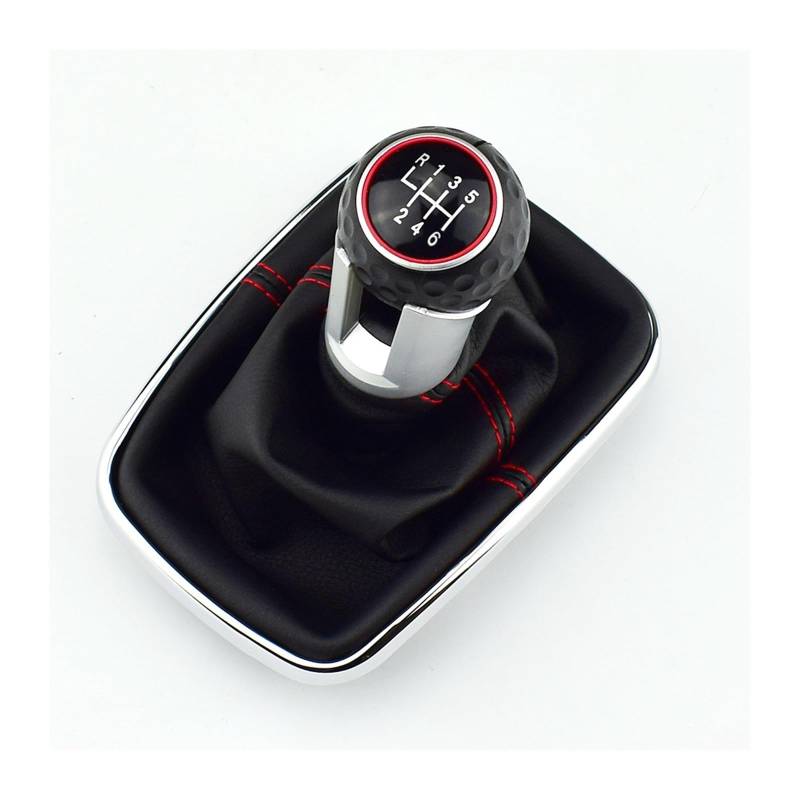 Schaltknauf 5/6 Geschwindigkeit 12mm Für VW Für Golf Für Bora Für Jetta Für GTi MK4 Schaltknauf Hebel Shifter Gamasche Boot Auto Getriebekopf(12MM 6 Speed) von Tkxvcejv