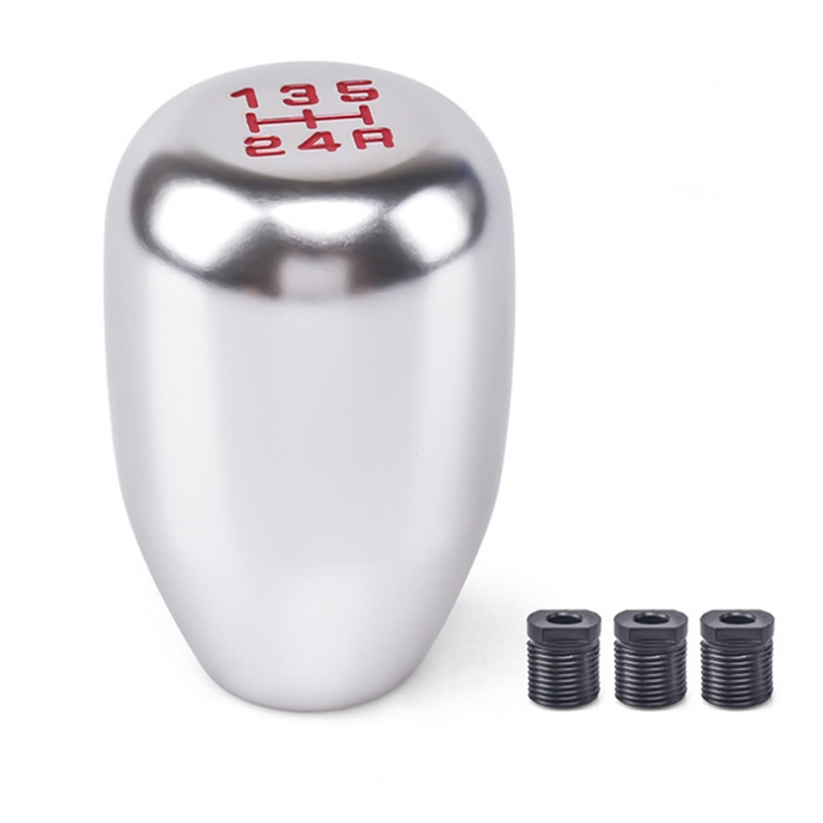 Schaltknauf 5-Gang-Universal-Auto-Schaltknauf Für Schaltgetriebe Automatikgetriebe Schalthebel Schaltknauf Autozubehör Auto Getriebekopf(Silber) von Tkxvcejv
