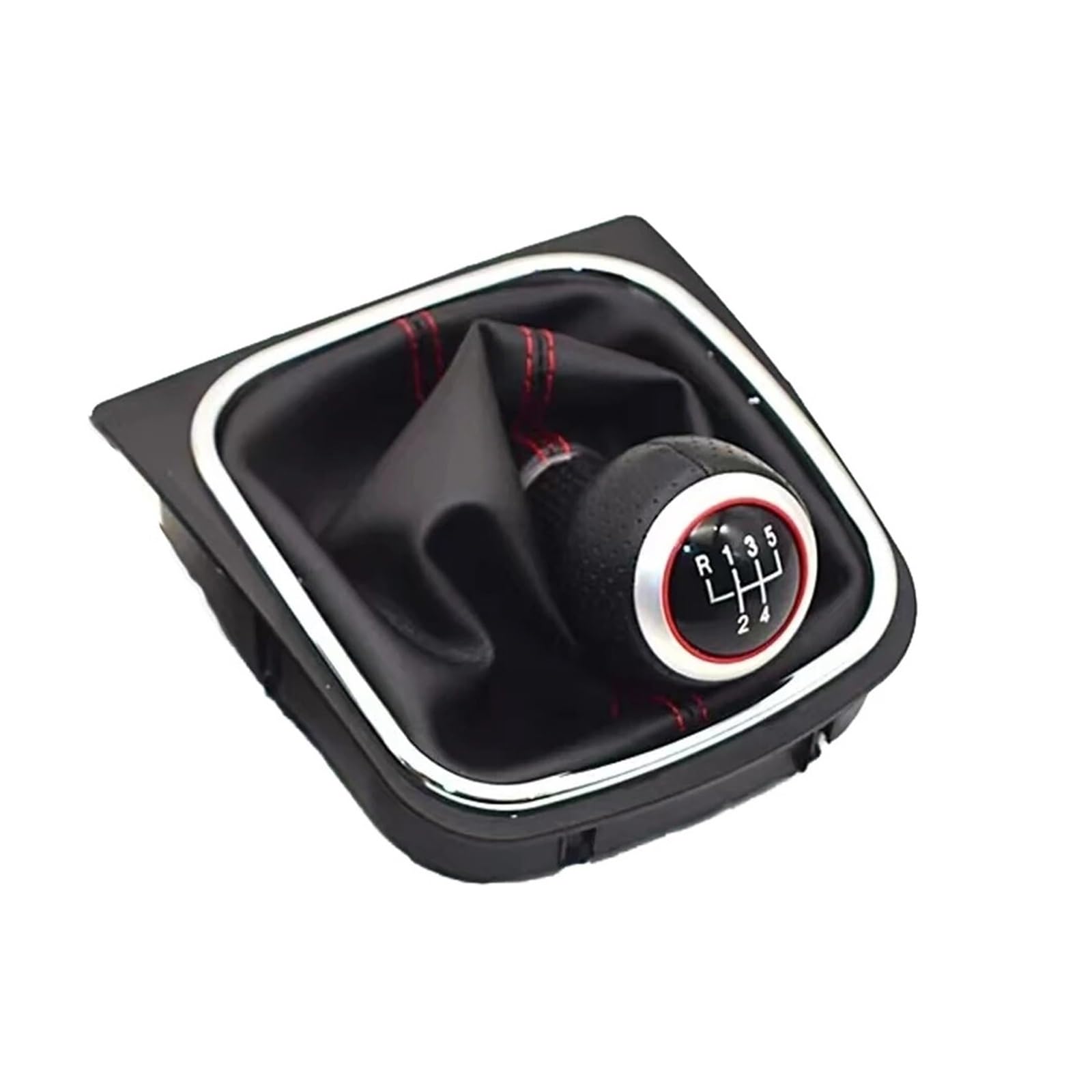 Schaltknauf Für VW Für Golf 5/6 MK5/6 Für Scirocco 2009 Für Octavia 5 6-Gang-Autoteile Schaltknauf Hebel Stick Pen Auto Getriebekopf(Red stitch 5) von Tkxvcejv