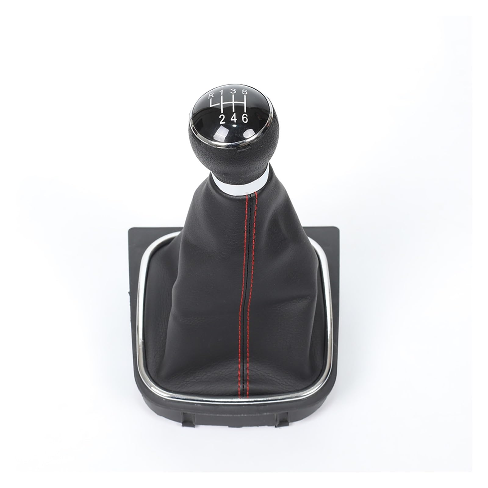 Schaltknauf Für VW Für Golf 5 V 6 VI MK5 MK6 Für Jetta 2005-2014 Schaltknauf Mit Leder Staub Boot Kragen Fall Auto Getriebekopf(Red 6 speed) von Tkxvcejv