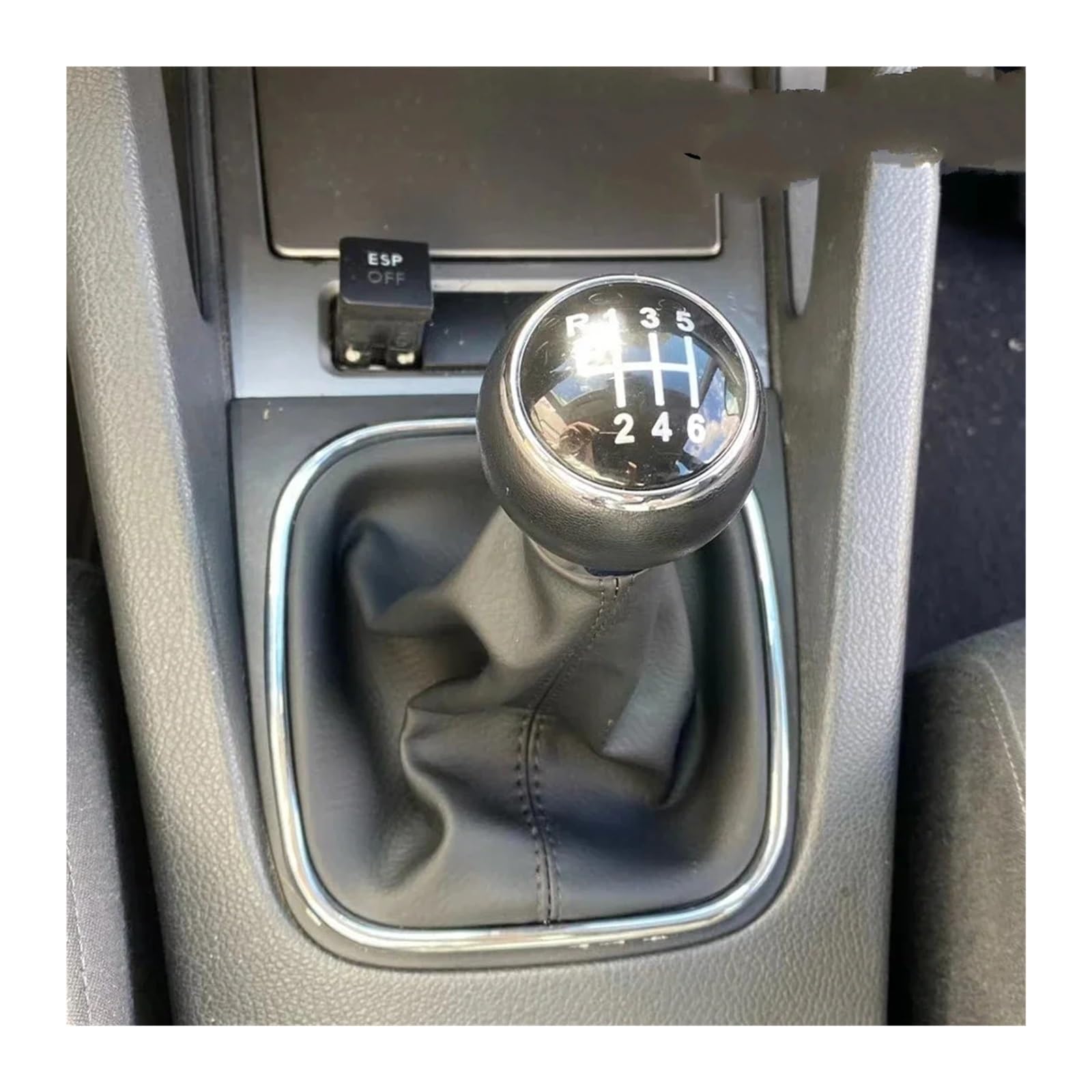 Schaltknauf Für VW Für Golf 5 V MK5 MK6 Für Jetta R32 2004-2014 5/6-Gang-Schalthebel Schaltknauf Mit Leder-Boot-Kragen-Etui Auto Getriebekopf(6 Speed Suit) von Tkxvcejv